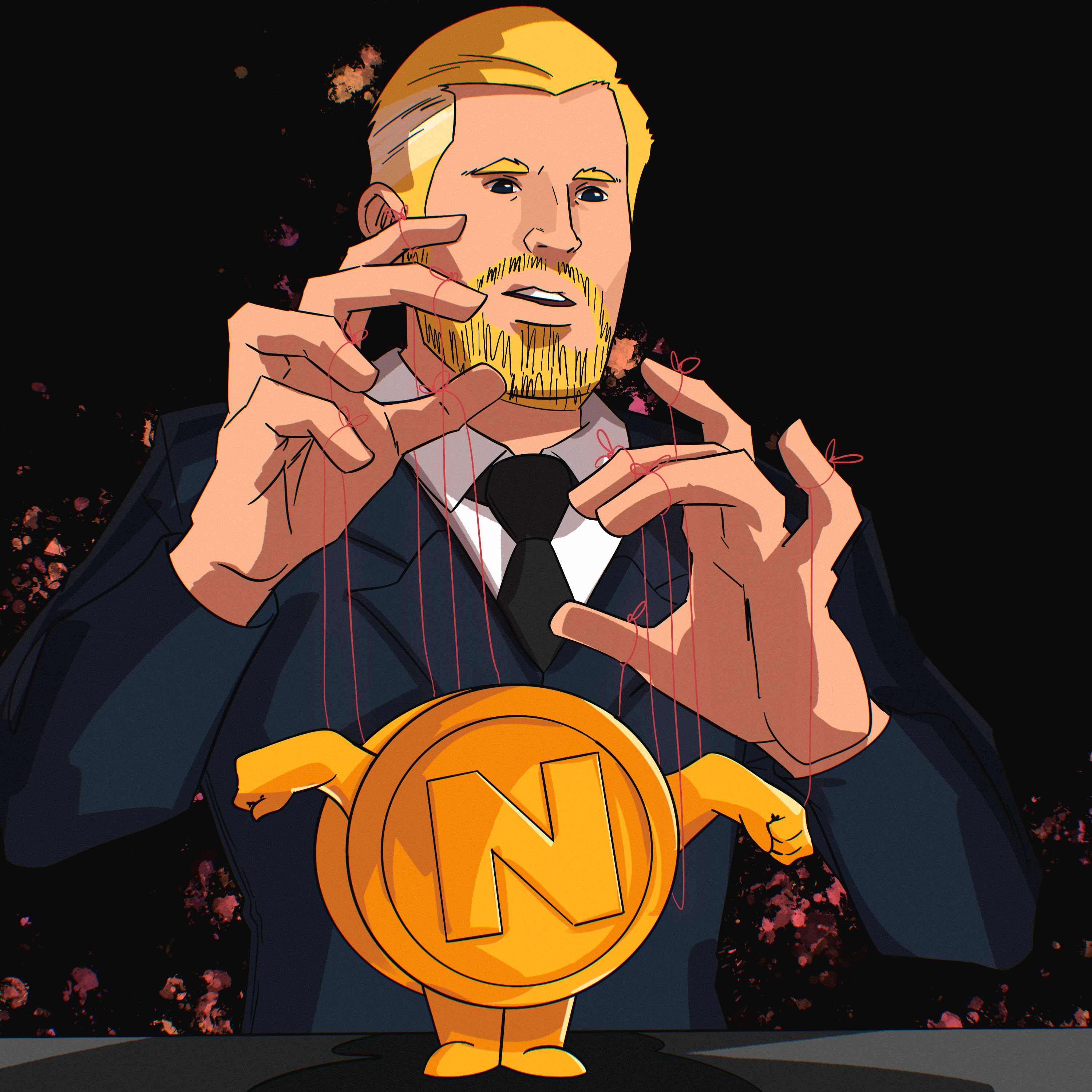 Eric as puppeteer controlling N coin