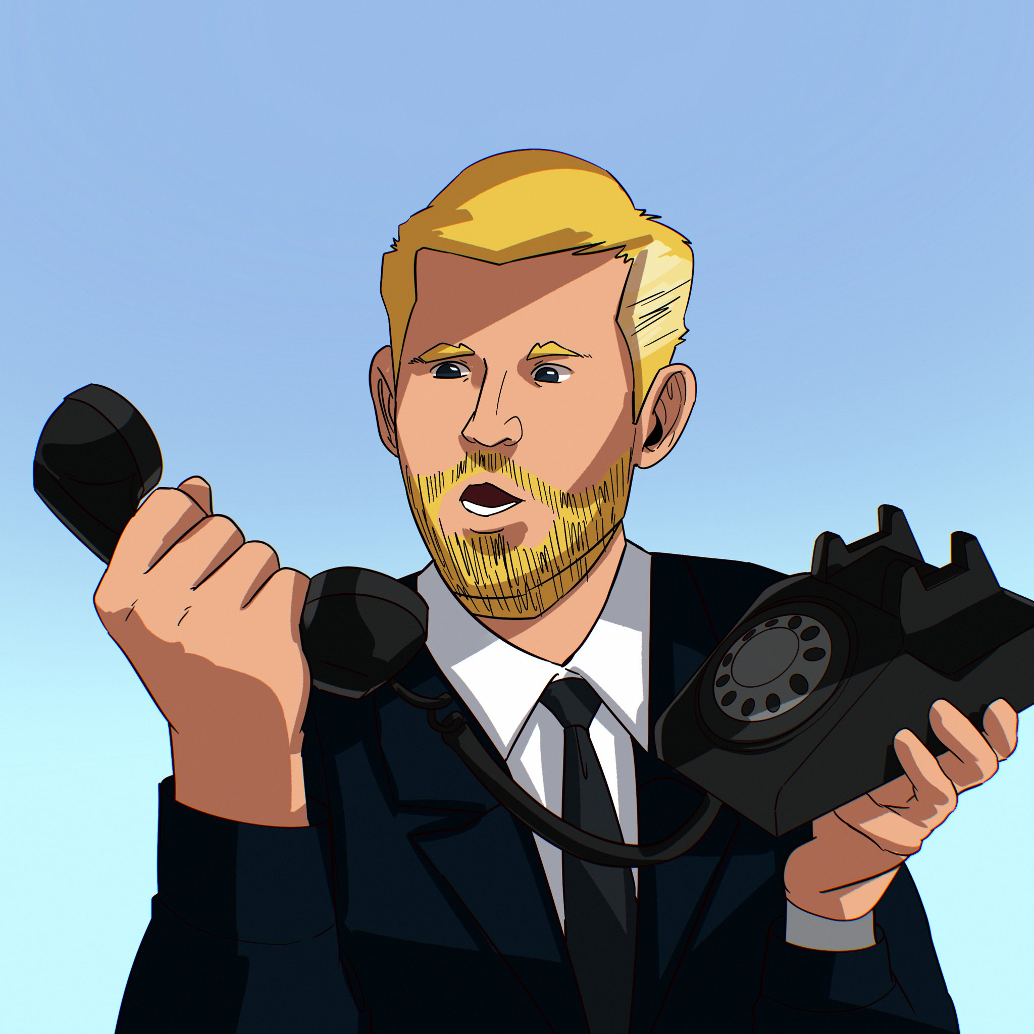 Eric with rotary phone